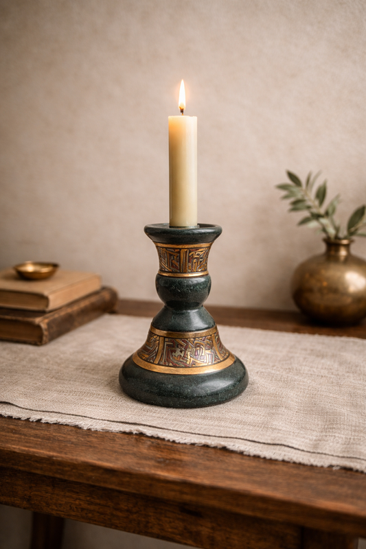 Hand-Painted Middle Eastern Ceramic Candle Holder