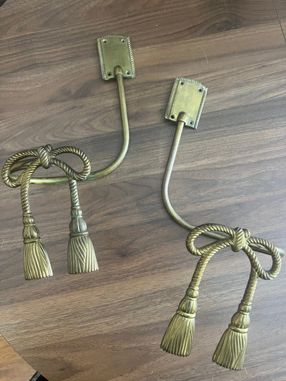 Vintage Solid Brass Curtain Tiebacks