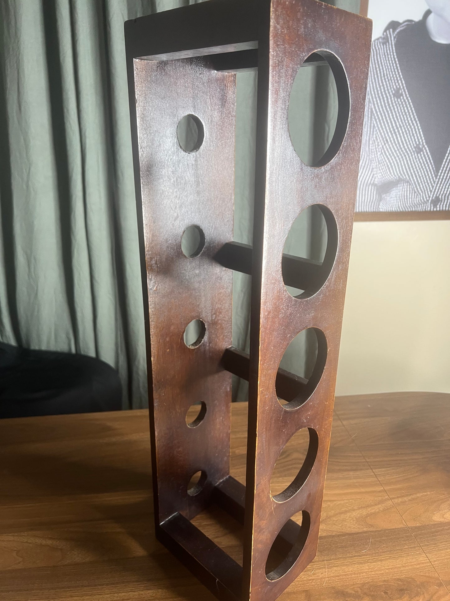 Wooden wine wall rack