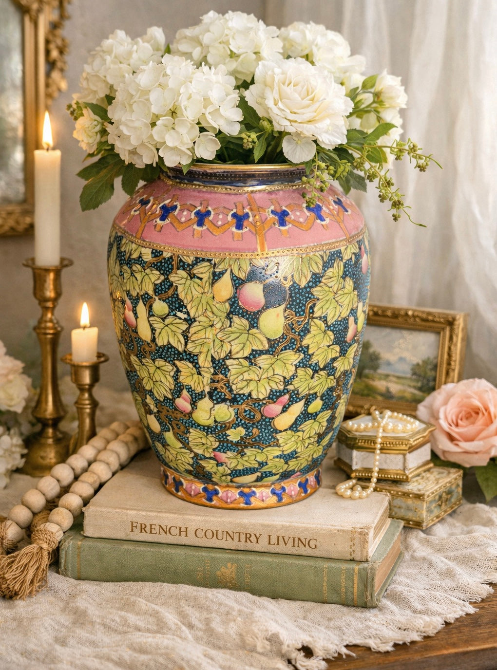 Vintage Cloisonné Style Vase