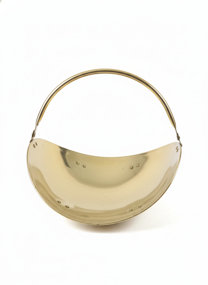 Vintage Solid Brass Log Holder | Smaller Scale Fireplace Basket