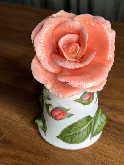 Pair of Porcelain Rose Flower Bells – “Prima Ballerina” & “Dearest” by Leslie Greenwood (1986)