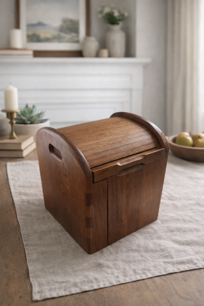 Kalmar Teak Roll Top Ice Bucket with Plastic Liner Mid Century Modern