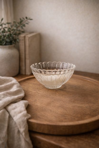 Handpoured scented candle vintage glass