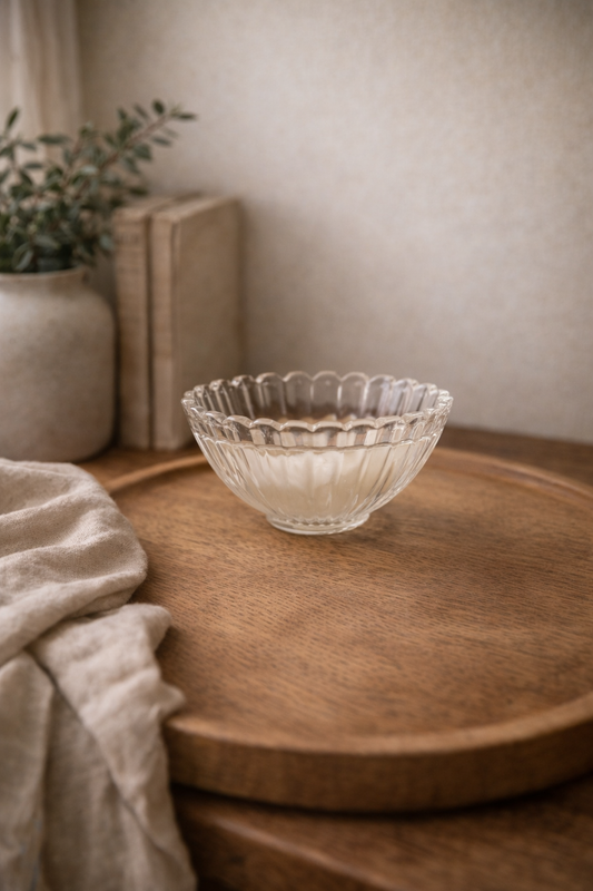 Handpoured scented candle vintage glass