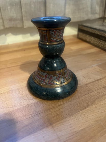Hand-Painted Middle Eastern Ceramic Candle Holder