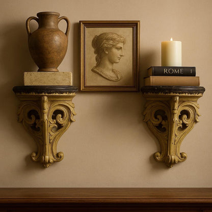 Antique-Style Plaster Wall Shelves: Rococo Corbels