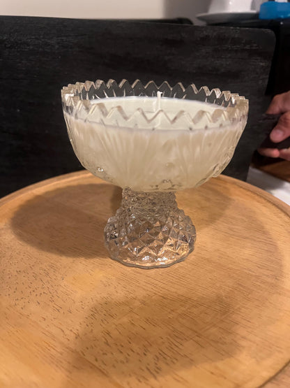Handpoured scented candle vintage glass