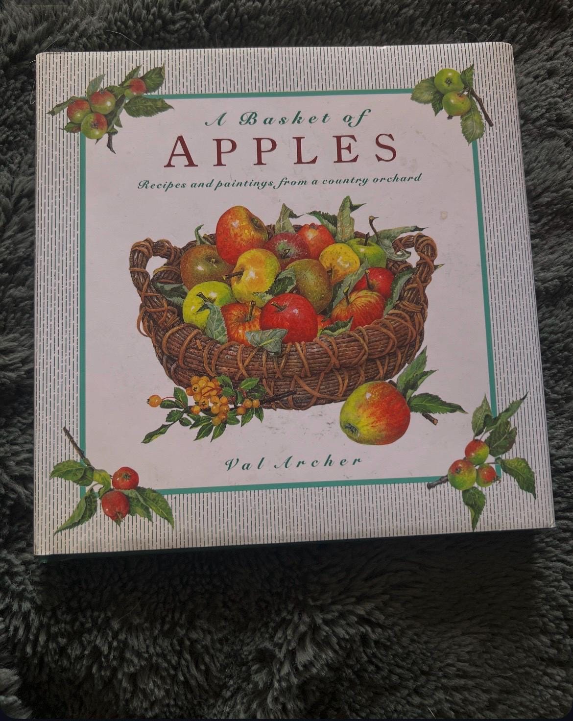 Vintage Apple Orchard Kitchen Gift Set, Cookbook, Plate, Bowl & Basket