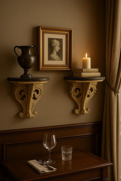 Antique-Style Plaster Wall Shelves: Rococo Corbels