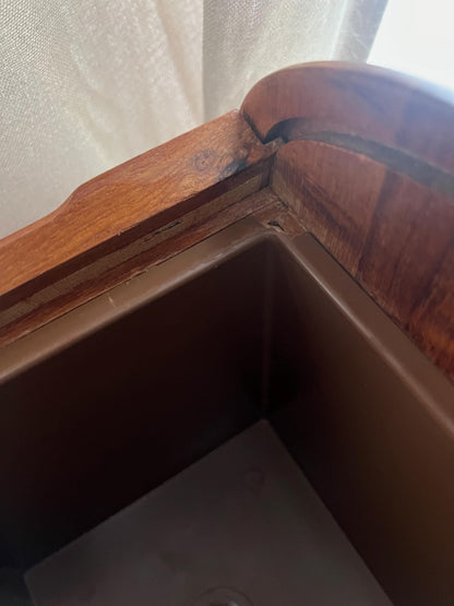 Kalmar Teak Roll Top Ice Bucket with Plastic Liner Mid Century Modern