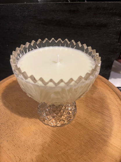 Handpoured scented candle vintage glass