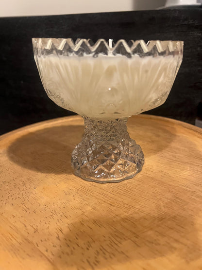 Handpoured scented candle vintage glass