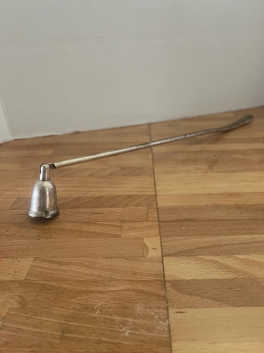 Vintage Silverplate Candle Snuffer – Long Handle Bell Shaped Extinguisher, Mid-Century Home Décor