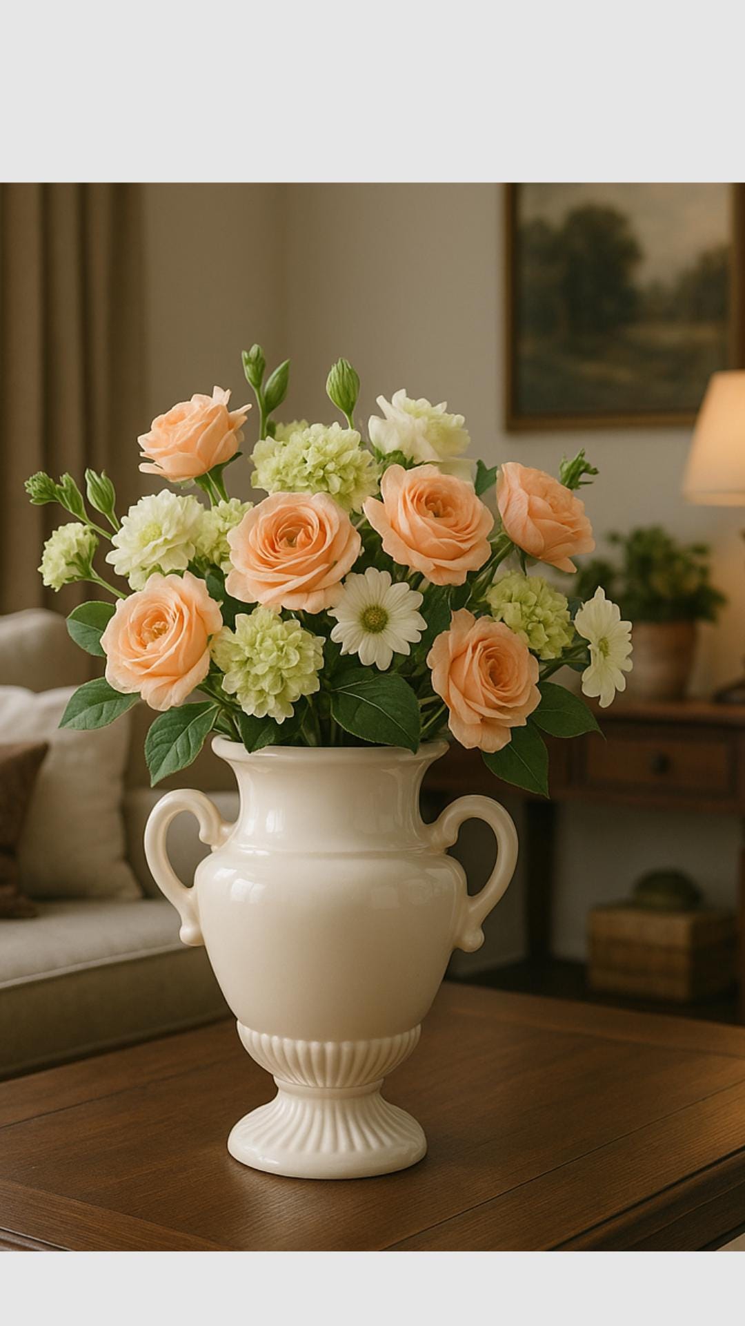 Large Royal Haeger Ivory Glazed Urn Vase