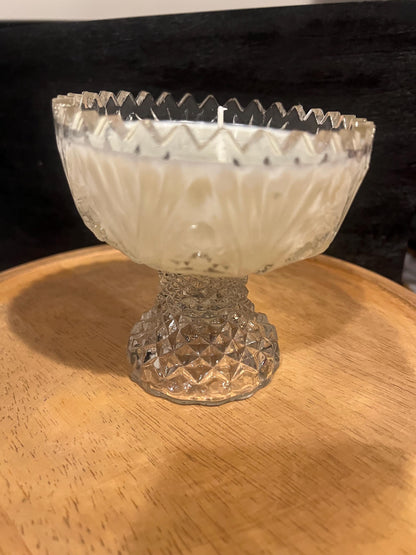 Handpoured scented candle vintage glass