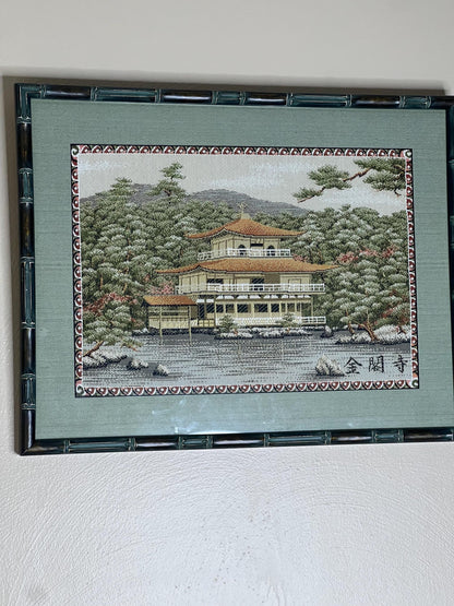 Vintage Japanese Temple Embroidery Art