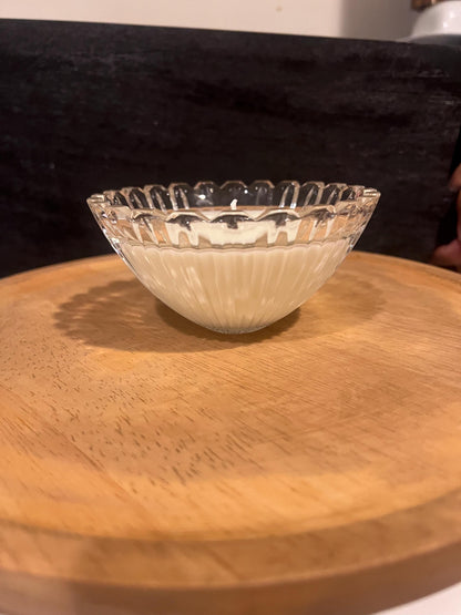 Handpoured scented candle vintage glass